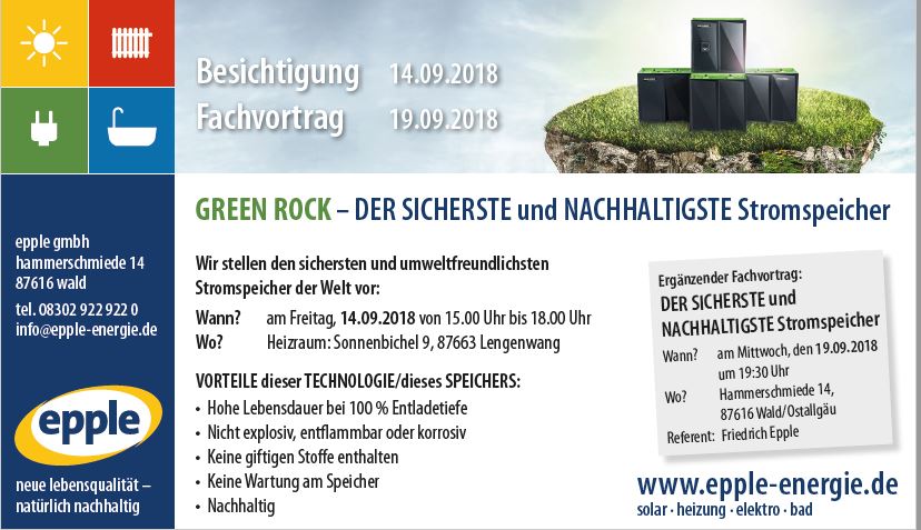 180914 Infoveranstaltung Green Rock